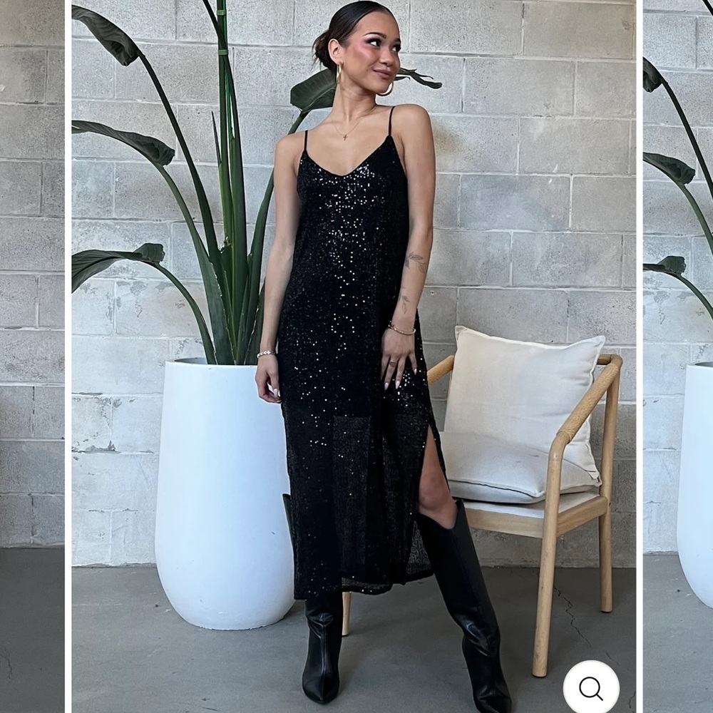 Black Tape Midi Dress